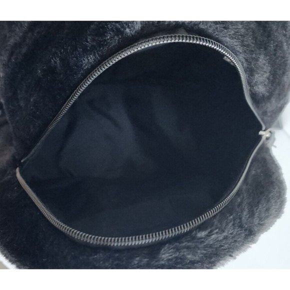 Mickey Mouse Disney Black Furry Backpack Red Front Pocket Ears & Luggage Tags - Picture 6 of 15